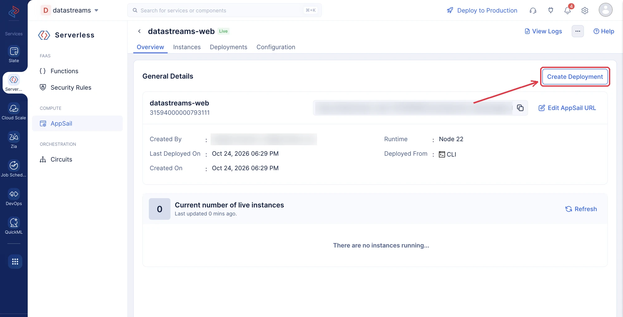 AppSail - Create Deployment