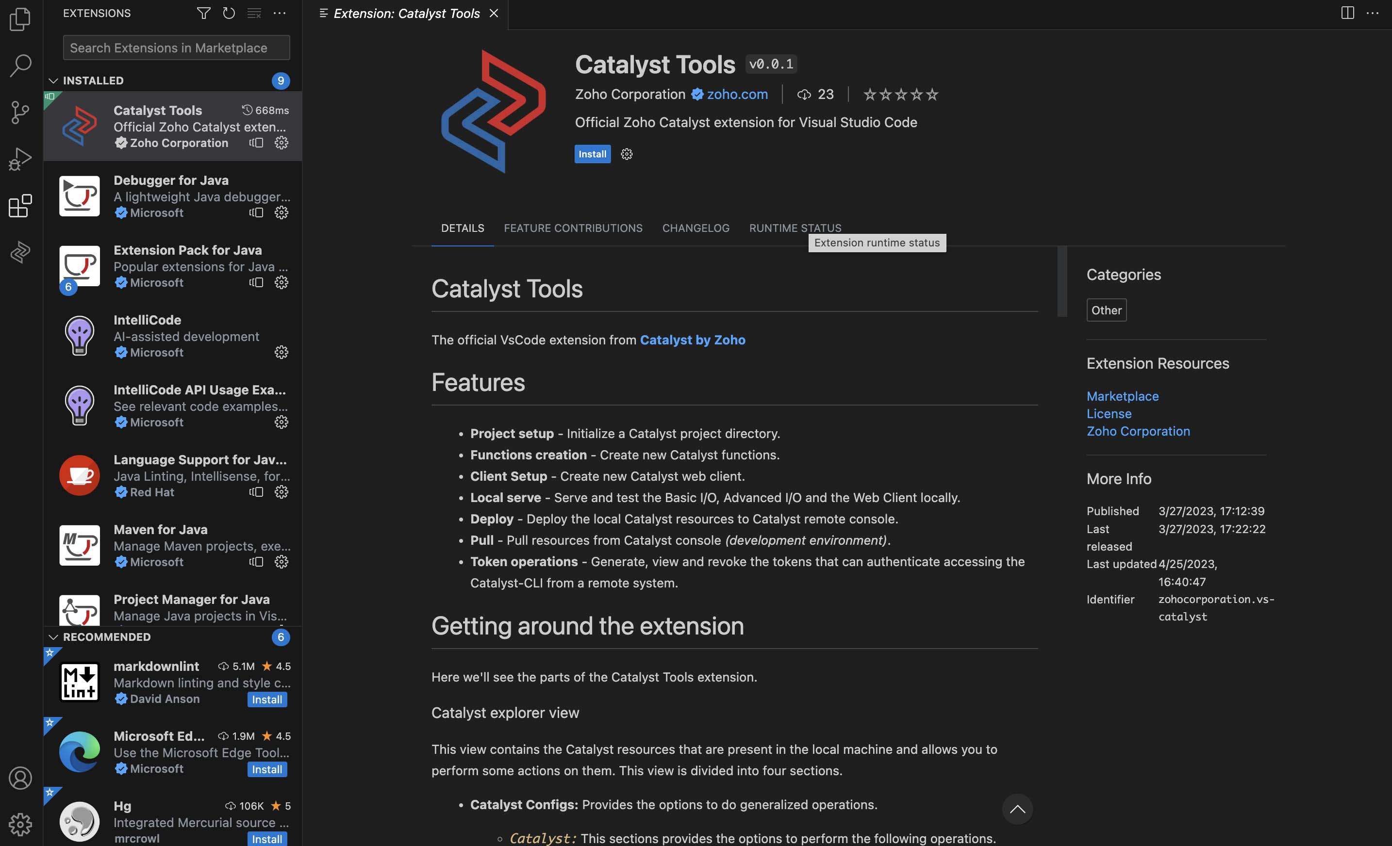 catalyst_extension_install section