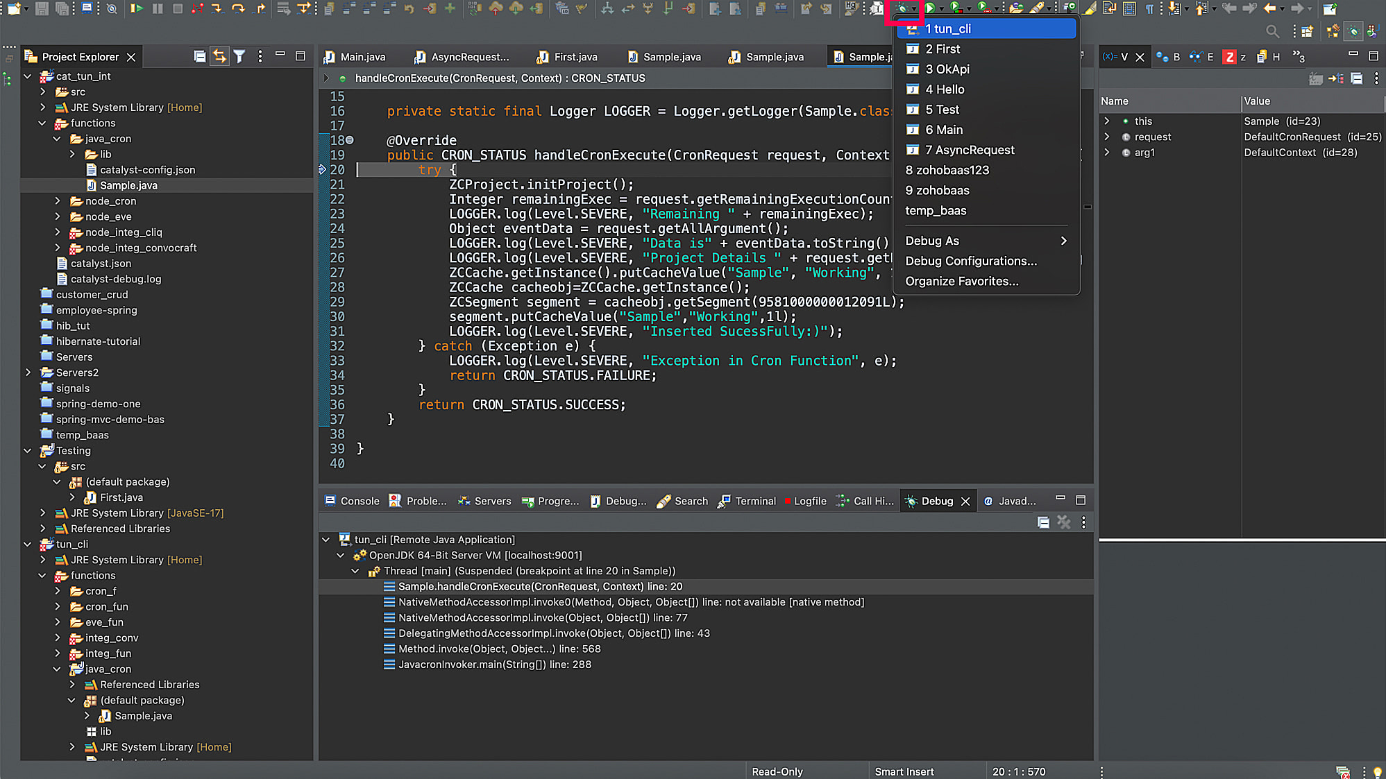 catalyst_tunneling_debug_eclipse_start_debugging_2