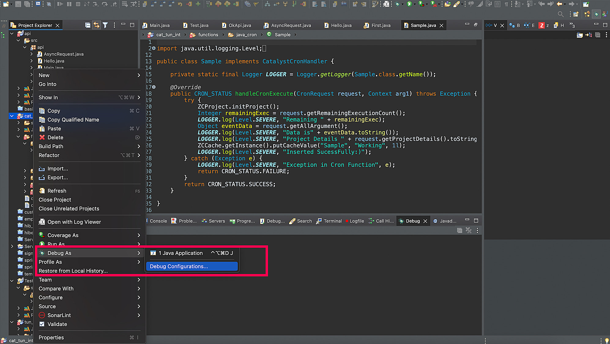 catalyst_tunneling_debugging_java_eclipse_debug_configurations