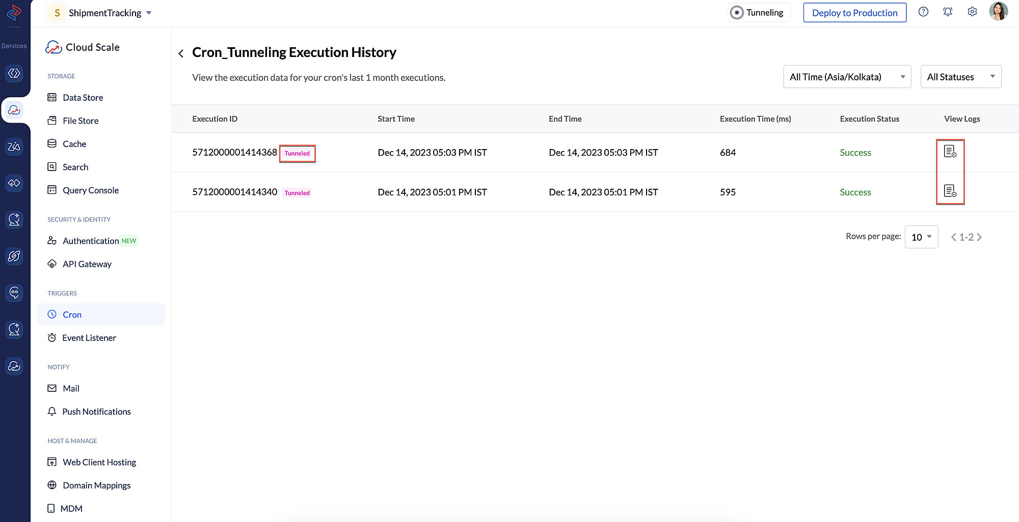 catalyst_tunneling_view_logs_hihglight