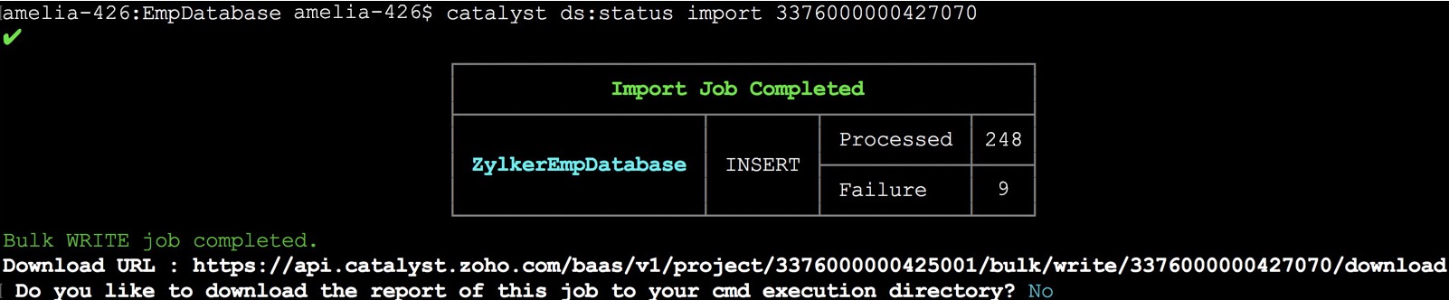 Check Import/Export Status