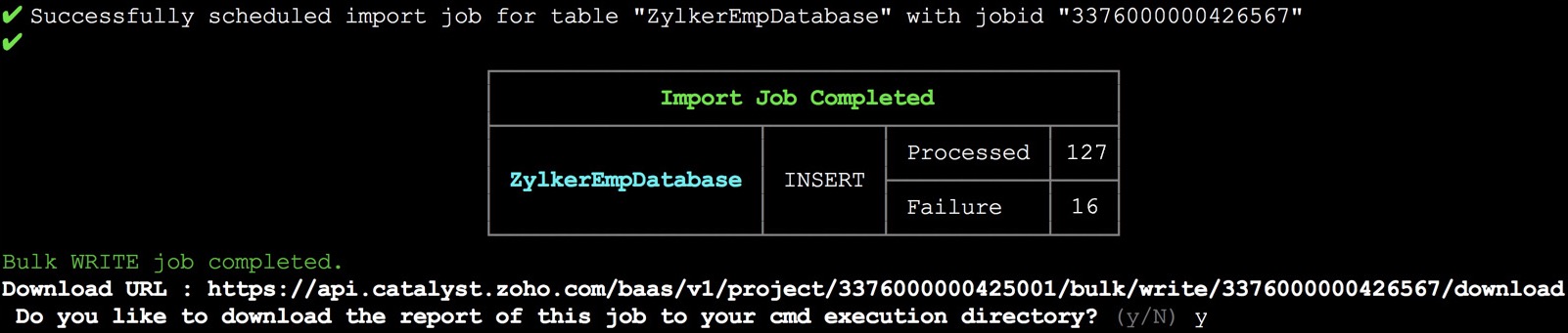 Data Store CLI Import