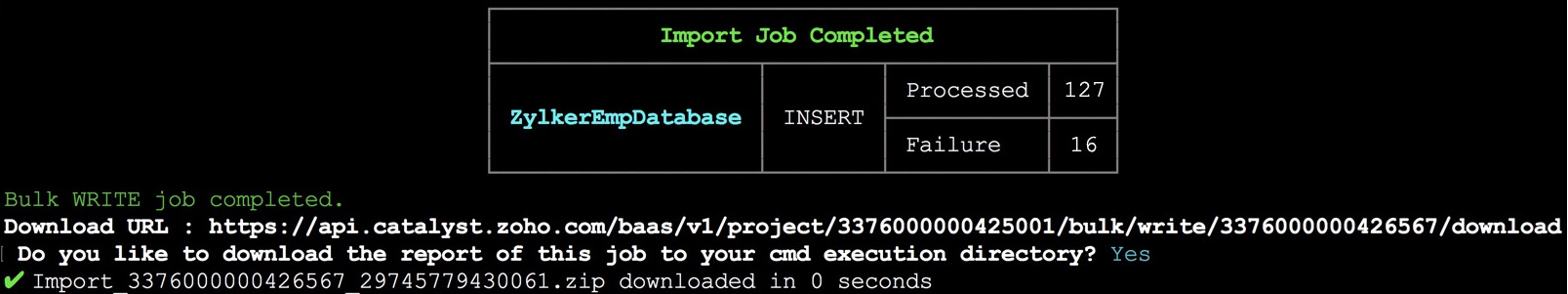 Data Store CLI Import