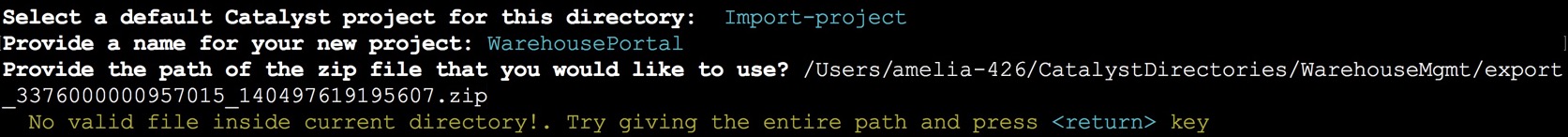 Import Project in CLI