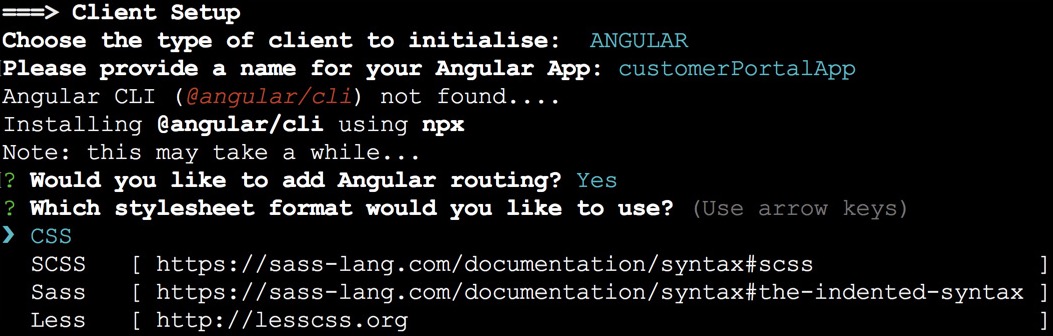 Initialize Client- Angular