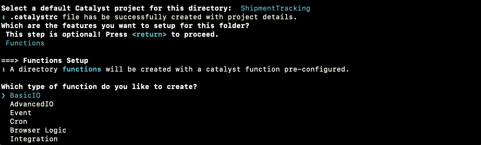 Initialize functions- Setup function type