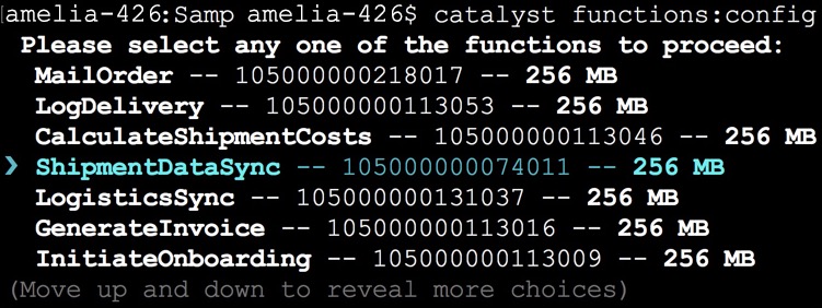 Configure Function Memory in CLI