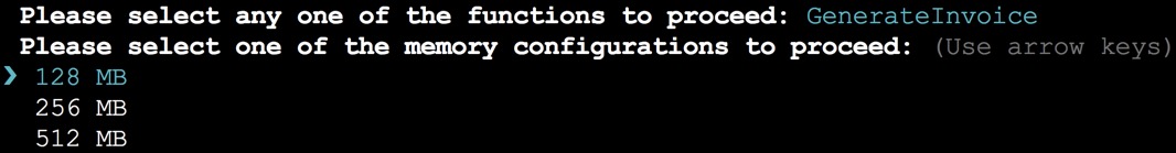 Configure Function Memory in CLI