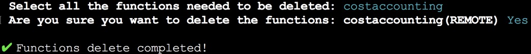 Delete Functions in CLI