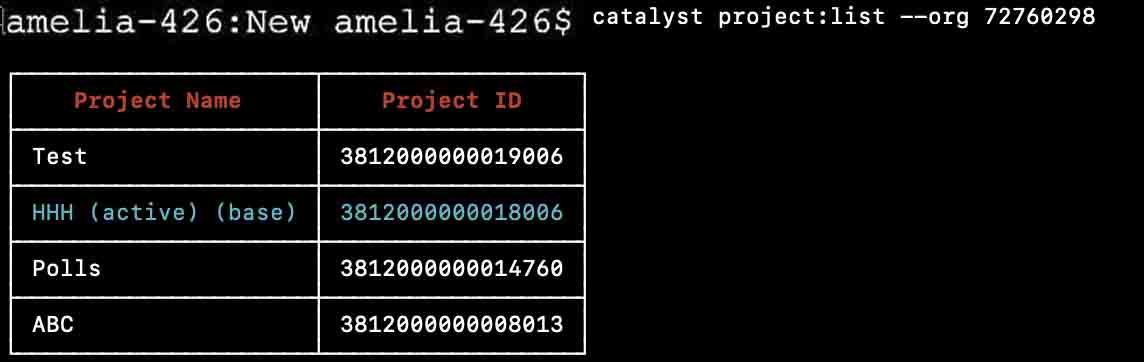 List Projects in CLI