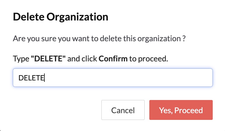 Delete Organization