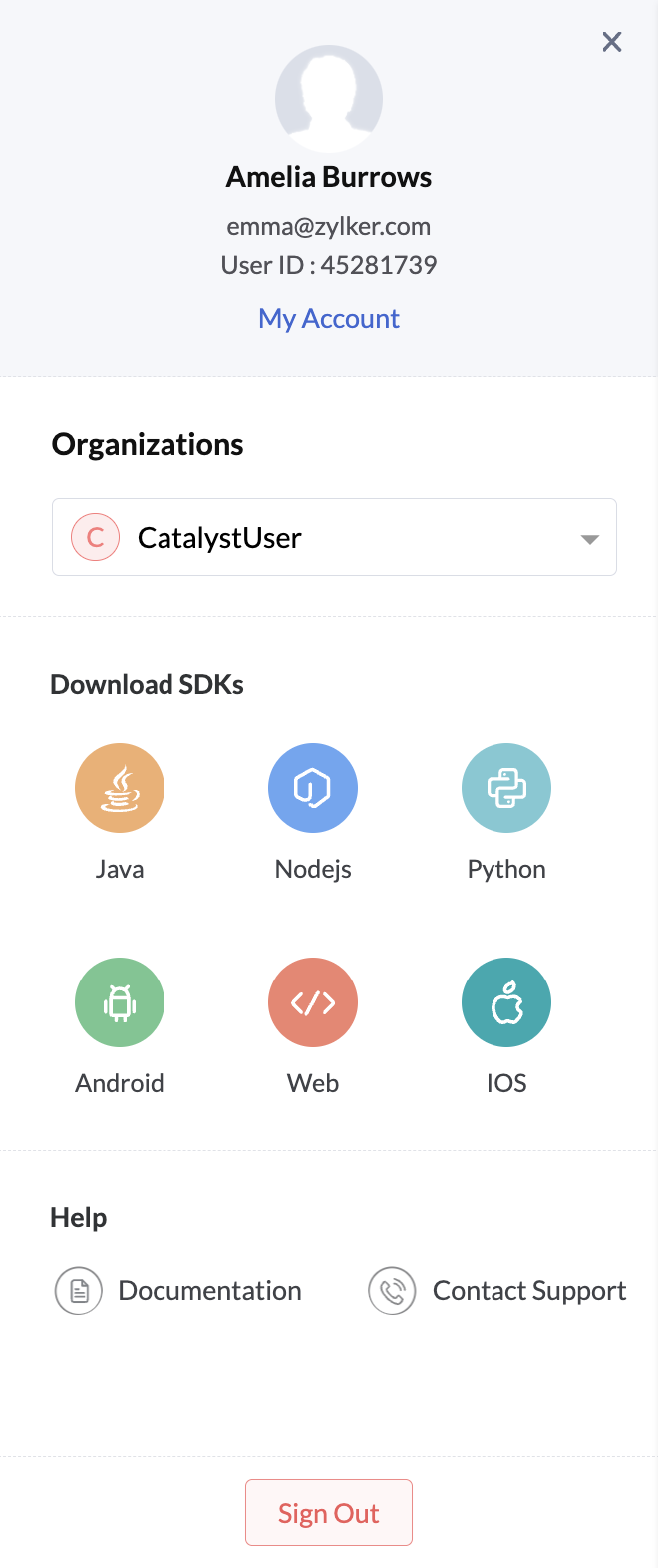 Catalyst Console- User Account