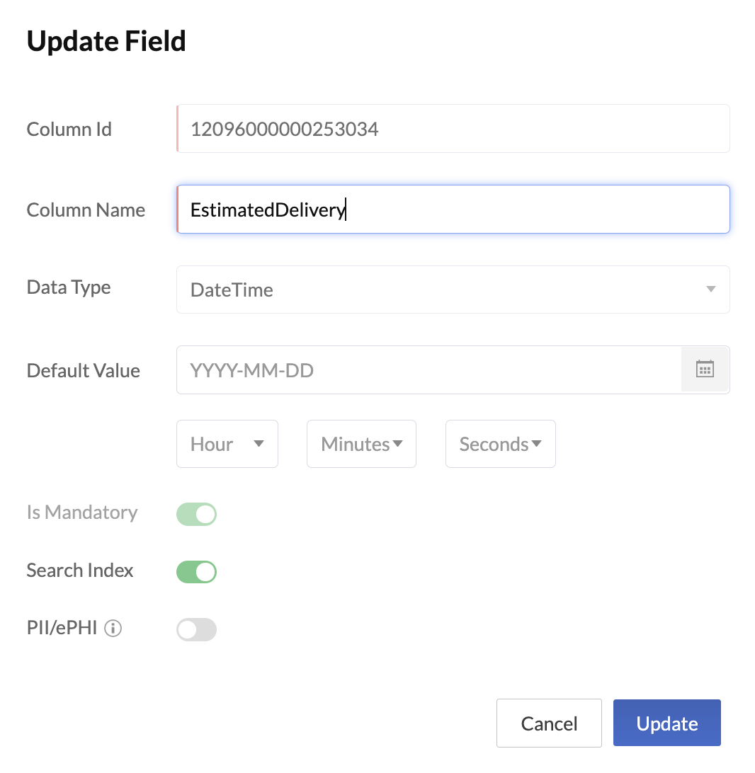 Data Store- Edit a Column