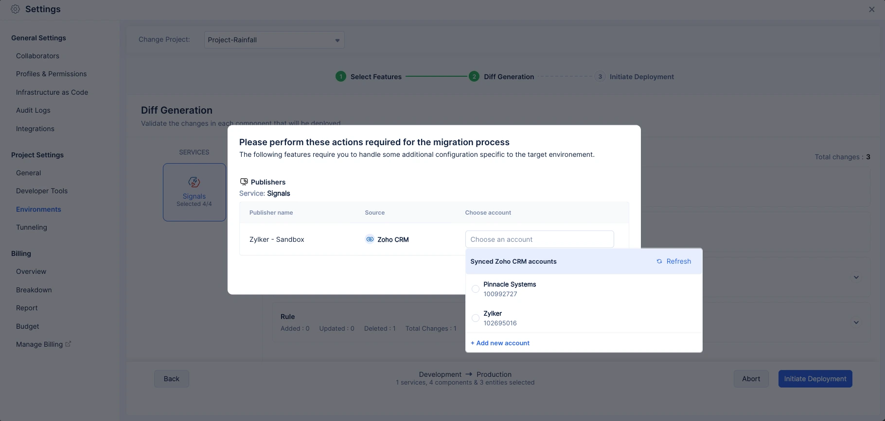 Choosing org while deploying