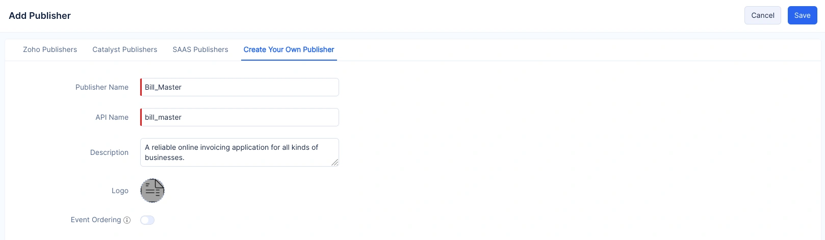 Creating a Custom Publisher