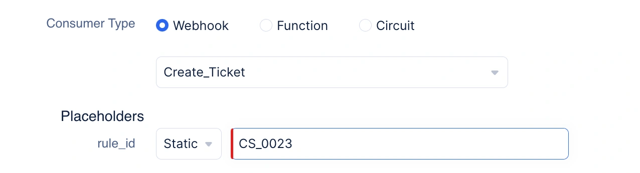 Providing static value to the placeholder