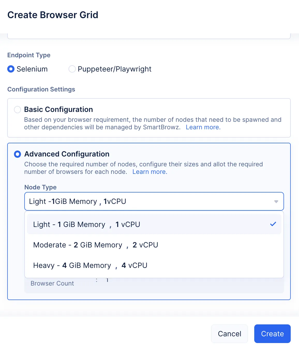 catalyst_smartbrowz_browsergrid_select_adv_config