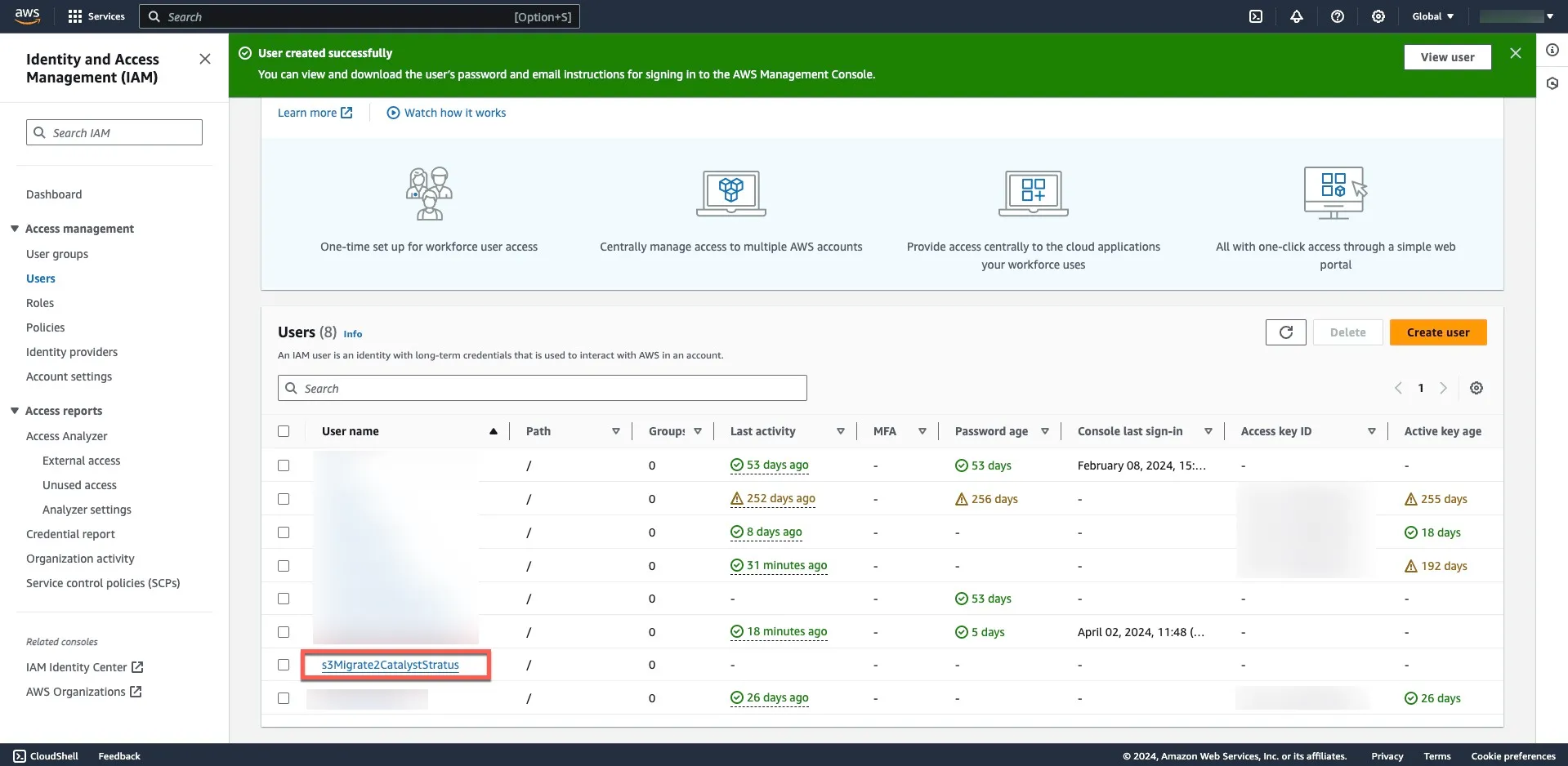 catalyst_stratus_aws_migrate_new_user_created