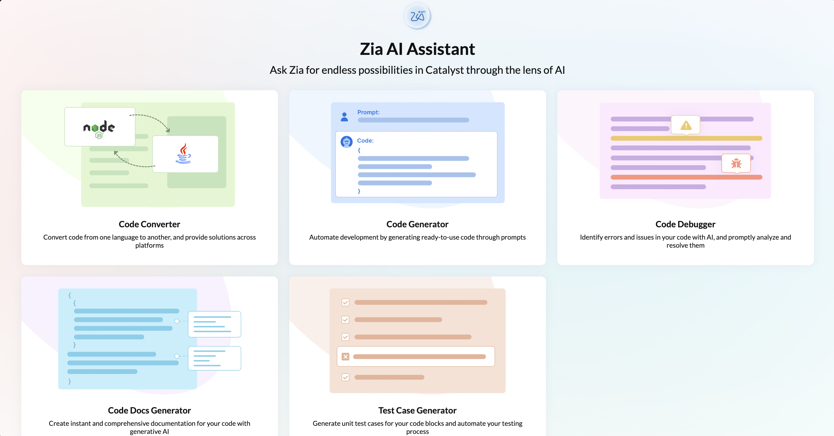 Access Zia AI Assistant