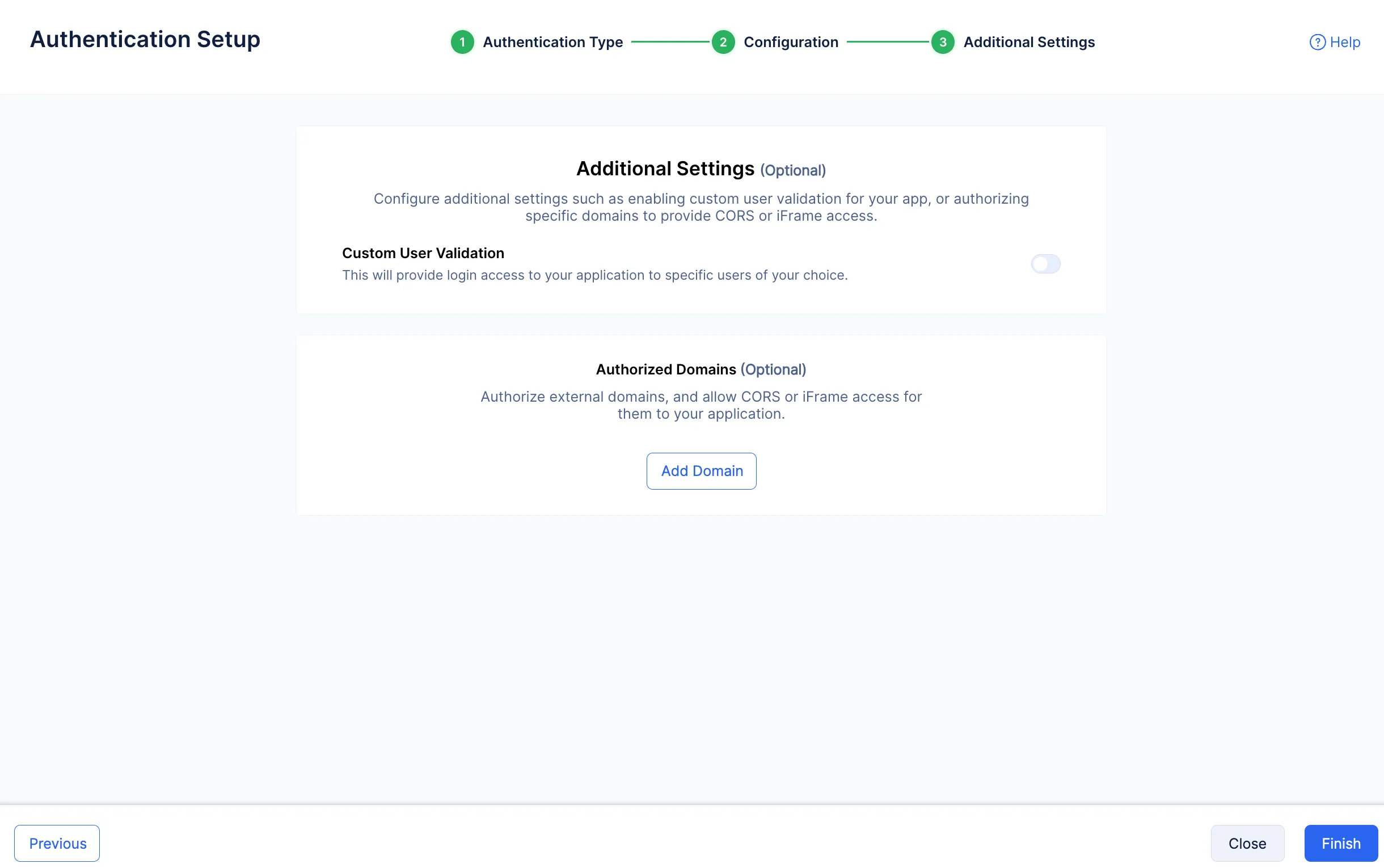 catalyst_tutorials_jobscheduling_authentication_setup_embedded_addn_settings_finish