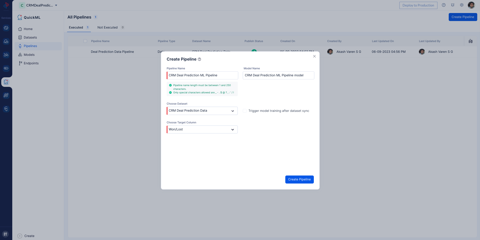 Create ML Pipeline