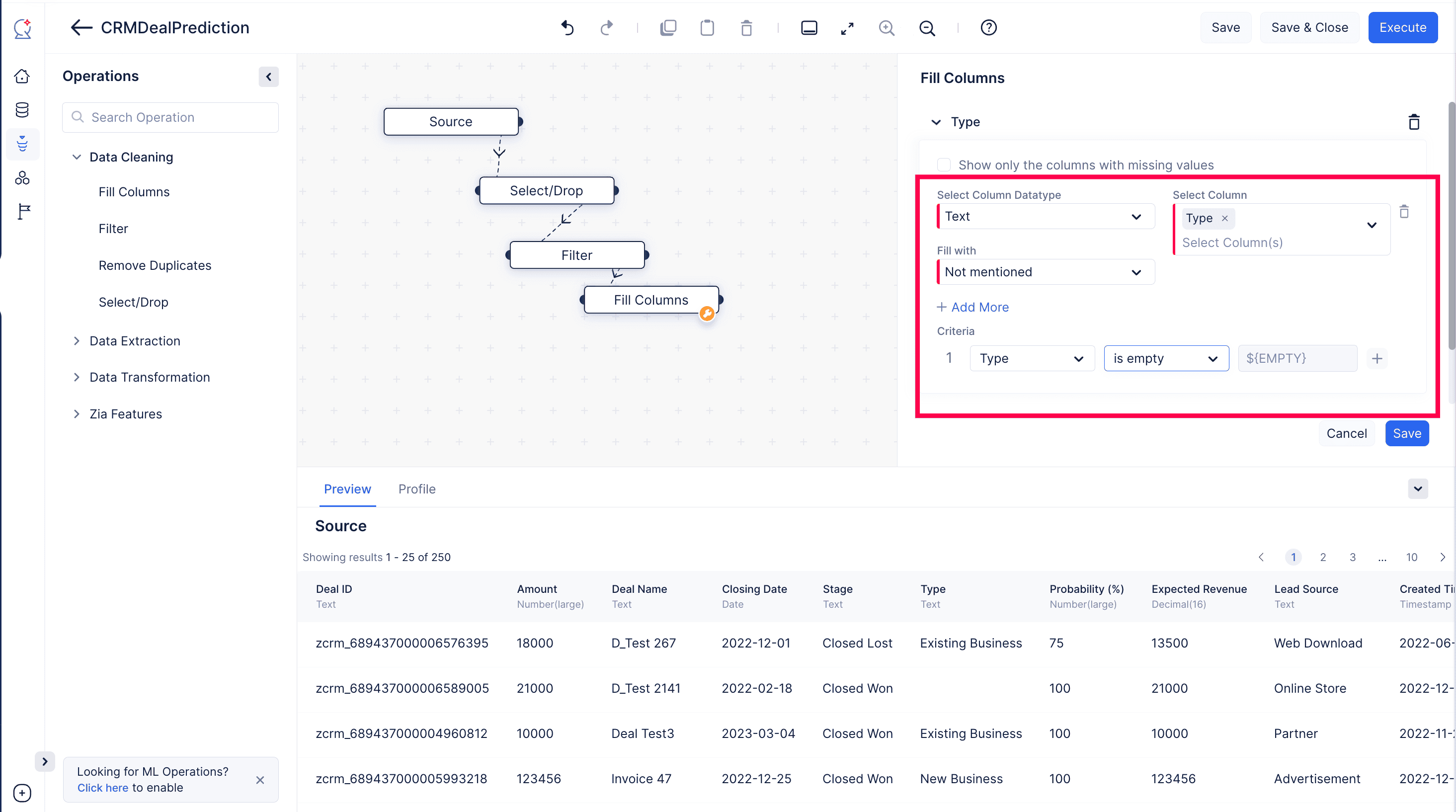 Fill Column 1