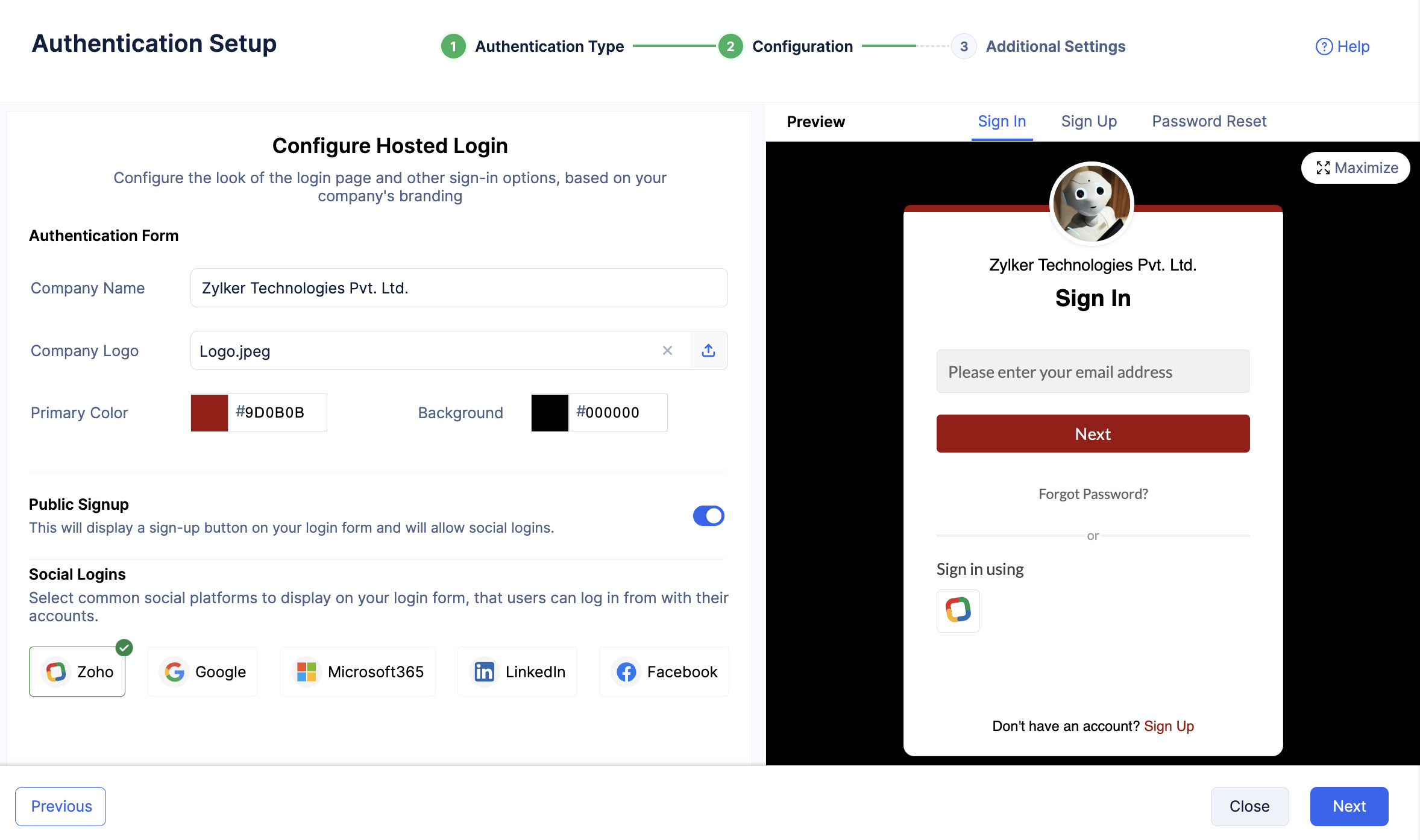 catalyst_authentication_hosted_zoho_sl_alone