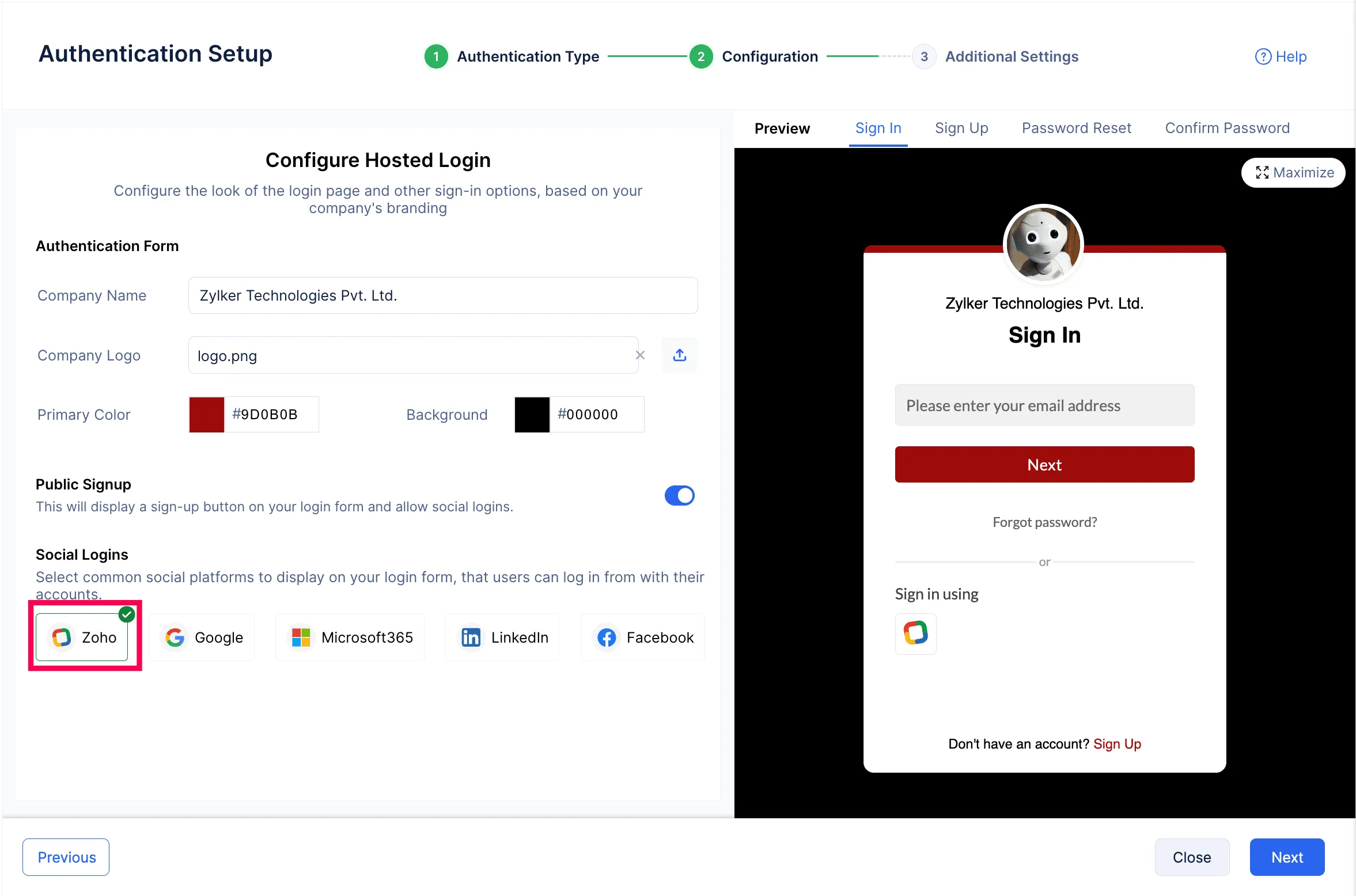 catalyst_authentication_hosted_zoho_sl_alone