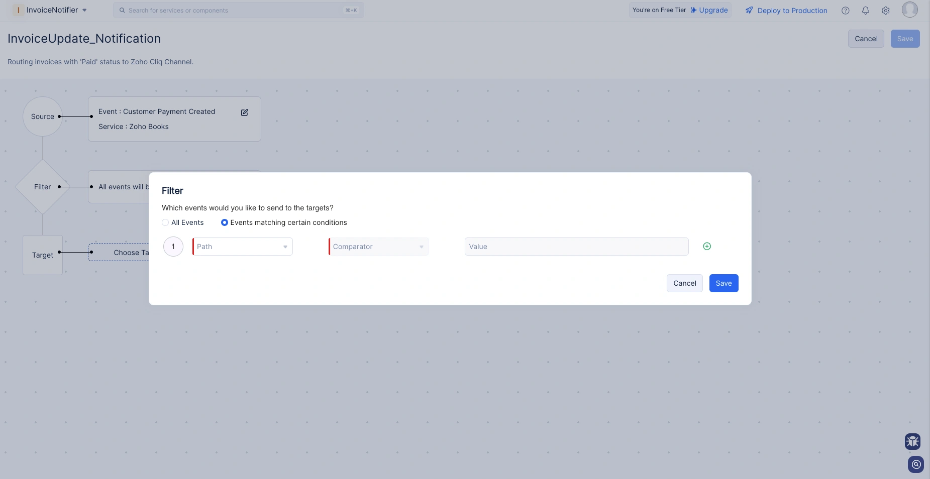 Select Events matching certain conditions