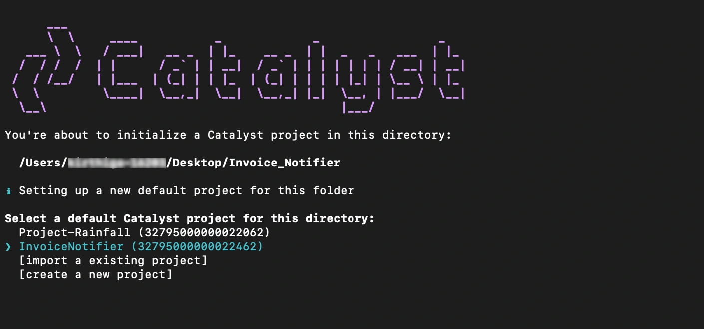Select your project