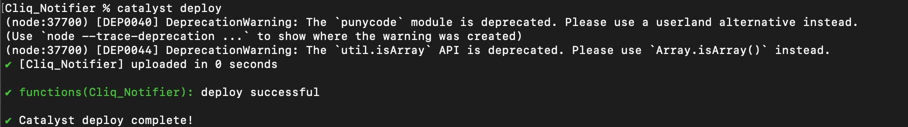 Deploy the project
