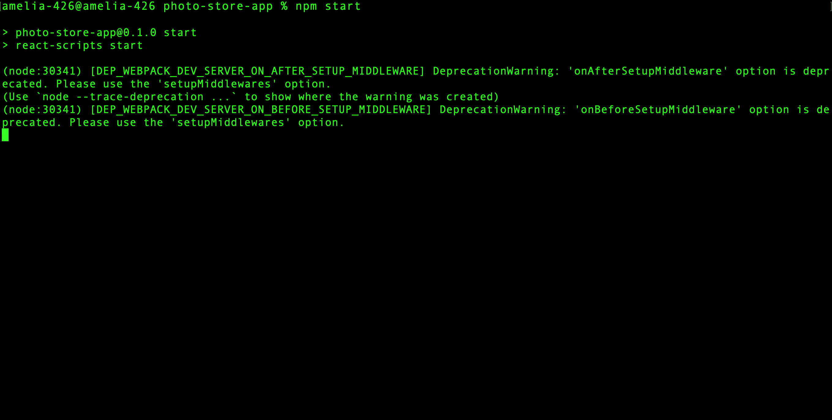 catalyst_tutorials_photostore_stratus_npm_start_appsail_set_up