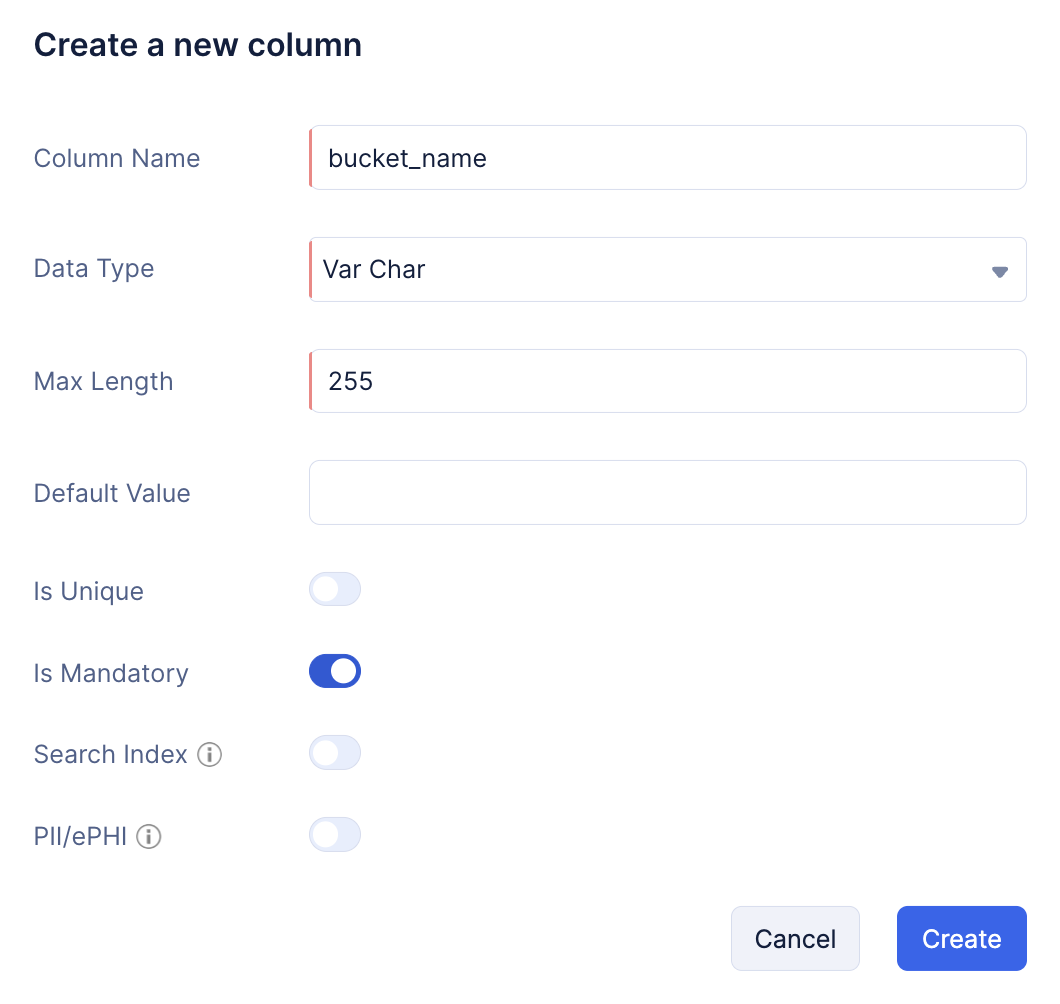 bucketname-column